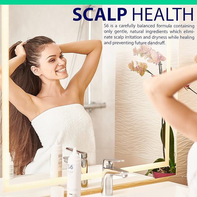 NAPURA S6 Active Professional Anti Dandruff Shampoo with Tea Tree Oil, 1% Zinc and 1% Salicylic Acid - Natural Itchy Scalp Treatment (13.53 fl oz) for Men and Women