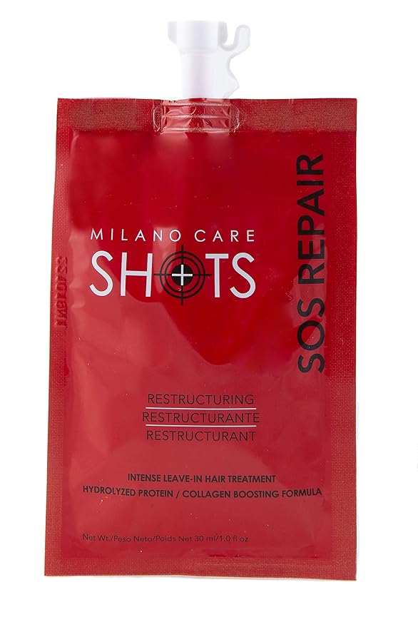 Shots – SOS Repair Keratin Mask – Nourishing Collagen Hair Treatment with Biotin – Hydrating Deep Conditioner for Dry or Damaged Hair – Leave-In Protein Mask, 2x1-1 fl oz Packet
