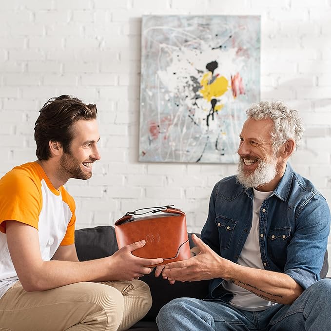 Bath and Body Gift Set for Men - Sandalwood Amber - Birthday, Christmas, Fathers Day Gifts From Wife Daughter Son for Husband, Dad - Relax Spa Kit w. Full Size Items in Deluxe Toiletry Bag