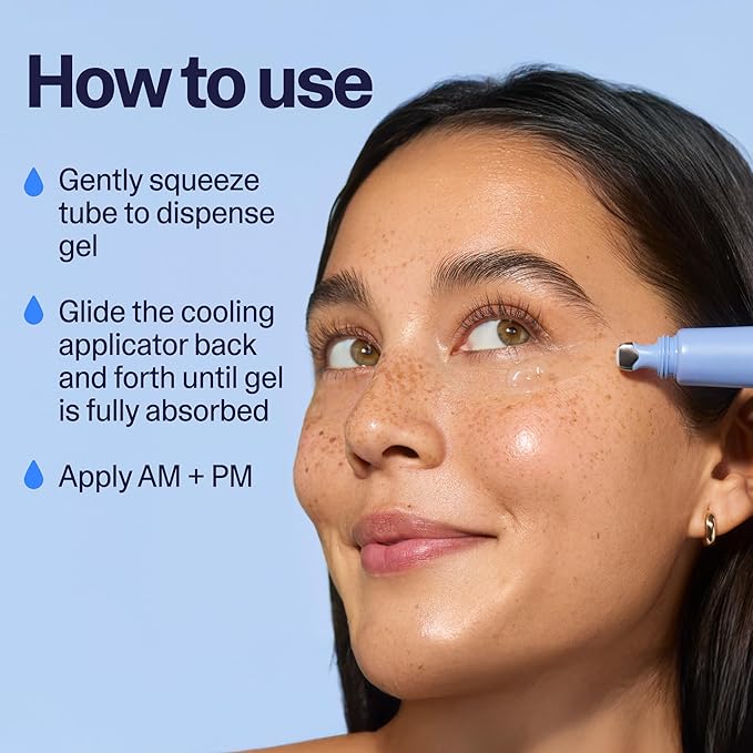 Curology Hydro+ Eye Gel, Hydrating Under Eye Cream with Hyaluronic Acid and Caffeine, 0.5 fl oz