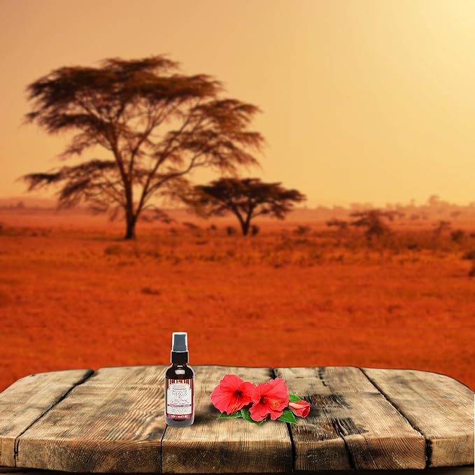 Shea Terra Organics Senegalese Hibiscus Cold Pressed Extra Virgin Oil | Hair Conditioner, Anti-Aging, Vitamin E Oil | Dry/Mature Skin Types - 2 oz