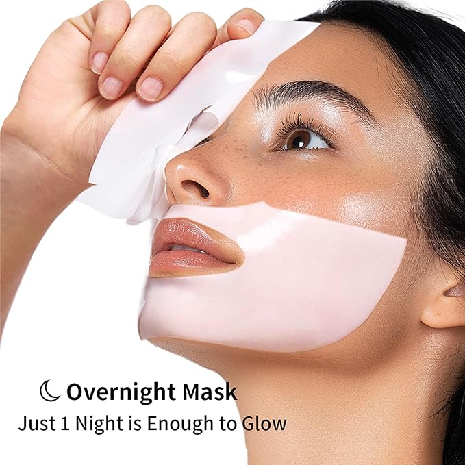 3Pcs Bio-Collagen Deep Mask, Hydrating Overnight Sleeping Mask Transparent Face Membrane Skin Care Moisturizing, Restores Skin Elasticity & Energy Collagen Mask for Women