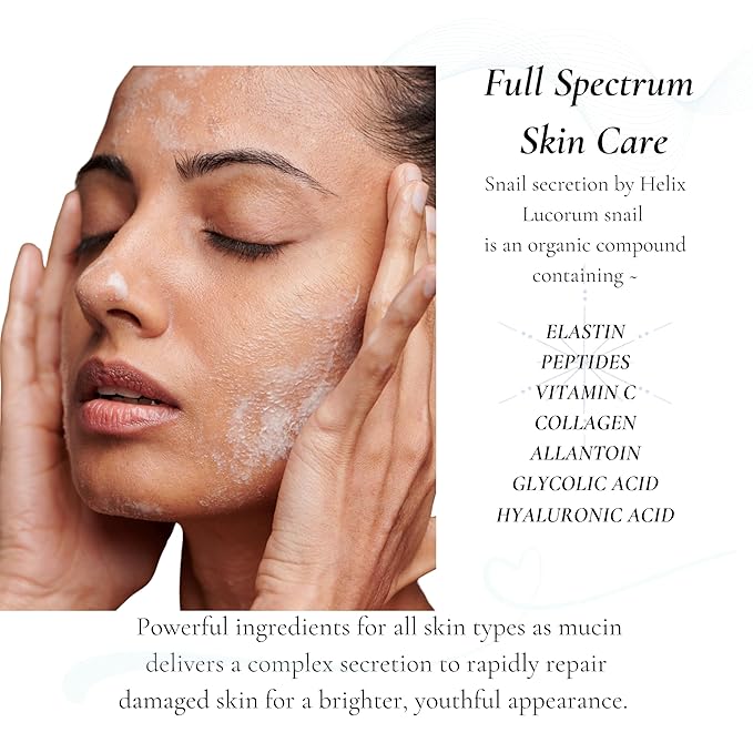 Snail script snail mucin mask, Korean snail face mask mucin snail serum therapy clay based wildcraft botanical anti aging snail mucin face mask, collagen repair, pore cleansing exfoliate clay mask