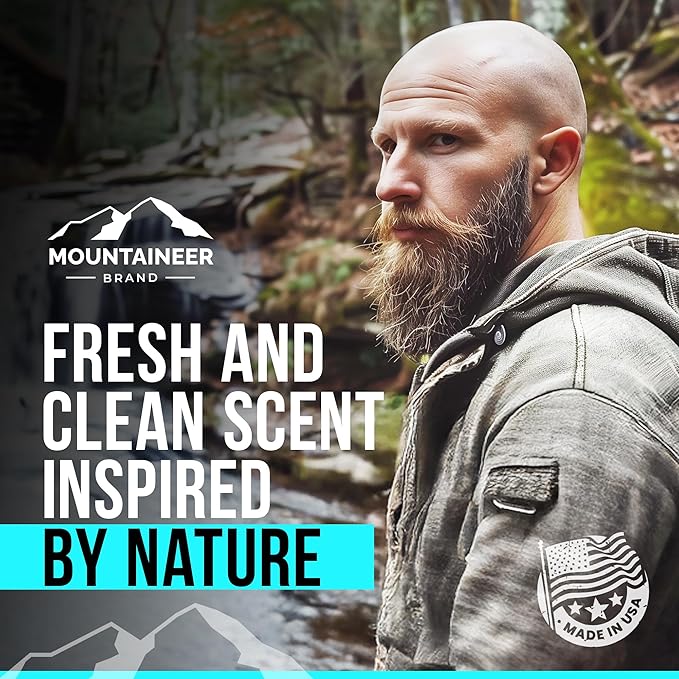 Mountaineer Brand Natural Bald Head Shampoo with Fresh & Natural Scent | Daily Scalp & Face Soap Wash | Bald Head Care for Men | Made in West Virginia | Cleanse | 4oz