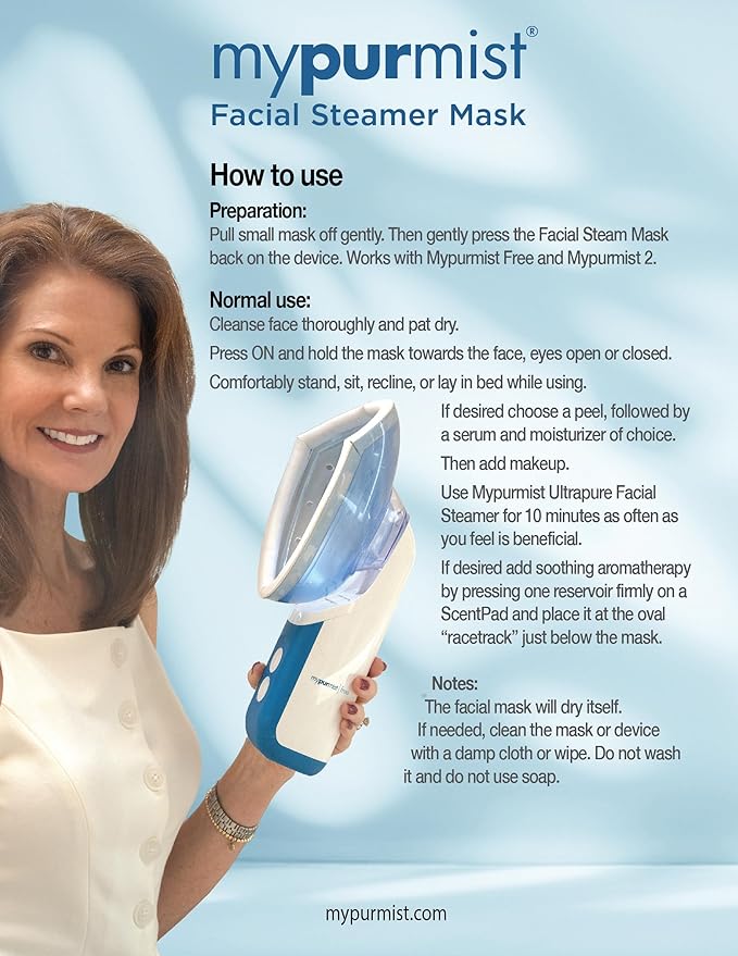 Mypurmist Facial Steam Mask Accessory - Convert Mypurmist Free/2 into Professional Facial Steamer, Hydrate Skin, Unclog Pores, Includes 4-Piece Skin Kit for Blackhead Removal