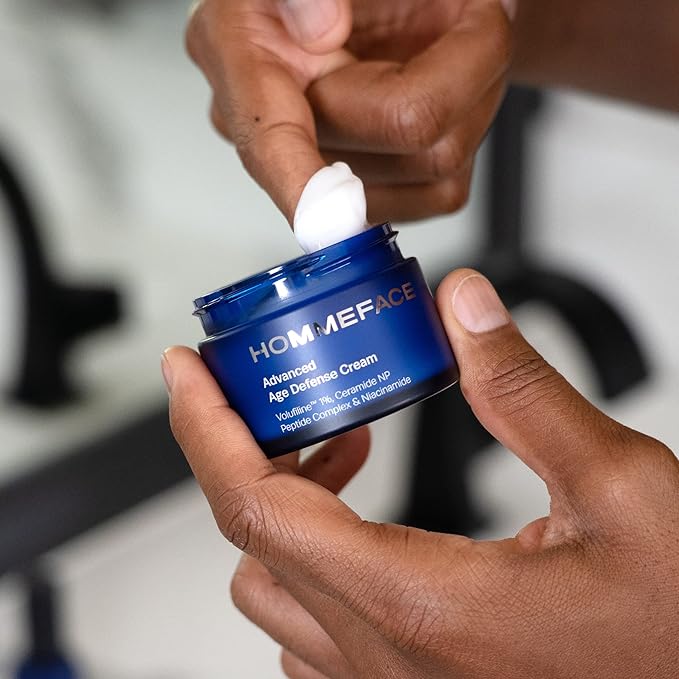 HommeFace Men's Advanced Anti-Aging 4-Step Skincare Routine Bundle with Daily Face Wash, Serum, Revitalizing Eye Cream, and Facial Cream