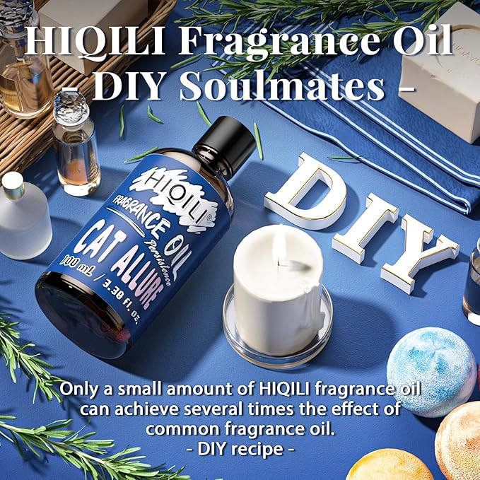 HIQILI Cat Allure Essential Oil 100ml - Fresh Fragrance Oil for Aromatherapy, Air Freshener, Long-Lasting Perfume Oil for Candle Making, Soap Making - Fresh Scented Diffuser Oil 3.38 Fl Oz