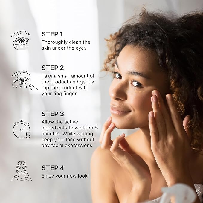 PUFFINESS AWAY Eye Cream 0.8 fl.oz - Instant Eye Bag Remover Puffiness with Eyeliss; Vitamin C, Under Eye Puffiness Reducer Instant Results, Temporary Reduction of Wrinkles & Dark Circles