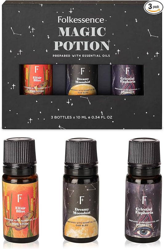 Folkulture Essential Oils for Diffuser Oil | Essential Oils Set of 3 Fragrance Oil Diffuser Oils | Diffuser Oils Scents for Home | Fragrance for Diffuser for Gifts for Mothers - Rose Rouge & Oud Bleu