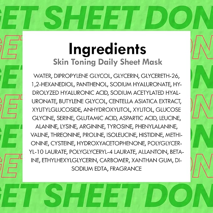 Skin Toning Hydrating Face Masks | Easy Pull-Out Korean Sheet Masks with Amino Acids | Moisturizing & Revitalizing Beauty Face Mask Korean Skin Care (30 sheets, 12.34 oz)