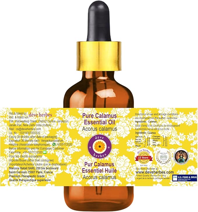 Deve Herbes Pure Calamus Essential Oil 15ml (0.50 oz)
