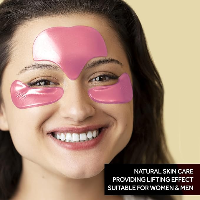 Forehead and Under Eye Wrinkle Patches for Face - Collagen, Hyaluronic Acid and Vitamin A Skin Pads - Forehead Line Remover Wrinkle Eye Patch Set - 26 Strawberry Sachets