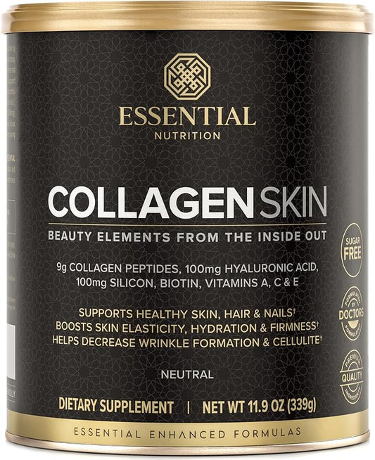 Collagen Skin - Hydrolyzed Collagen Peptides, with Hyaluronic Acid, Silicon & Biotin - Hair, Skin & Nails - Neutral - 11.9 oz (30 Servings)