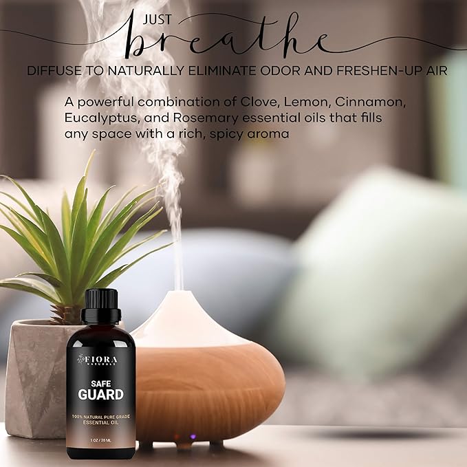 Immunity Essential Oil Blend for Health Shield Aromatherapy with Clove Cinnamon Lemon Rosemary & Eucalyptus Oil - Thieves and Robbers Safeguard Oil - Immune Support Blend - Diffuse or Apply