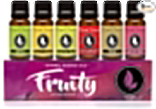 Eternal Essence Oils Fruity Set of 6 Premium Fragrance Oils - Includes Apple, Mango Madness, Honeydew Melon, Strawberry, Pear, and Grapefruit Scented Oil - 10ML
