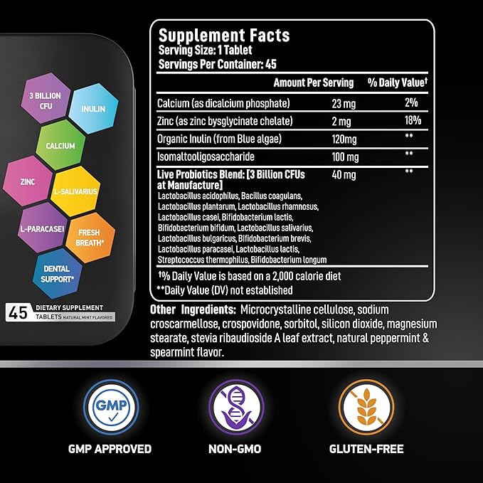 Dental Probiotic in a Travel Tin and Age Defense Collagen Matrix Beauty and Health Bundle