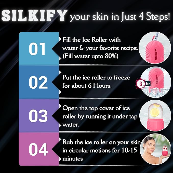 Ice Roller For Face - Facial Ice Roller for self Skin Care of all Types, Cold Face Ice Roller Facial Massager for Eye Puffiness relief, Wrinkles, Migraine & TMJ Relief Massager (Pink)