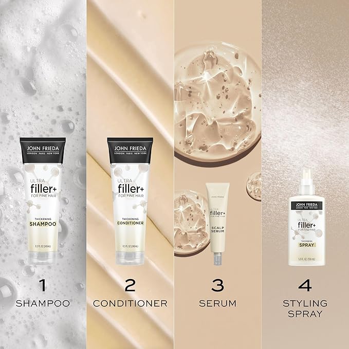 John Frieda ULTRAfiller+ Hair Density Scalp Serum for Fine Hair, Volumizing Hair Serum, Scalp Treatment for Thickening for Women and Men, 2 Oz