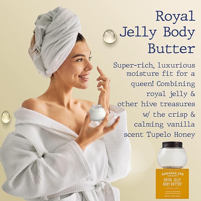 Savannah Bee Company Royal Jelly Body Butter - Deep Hydrating Body Butter for Dry Skin