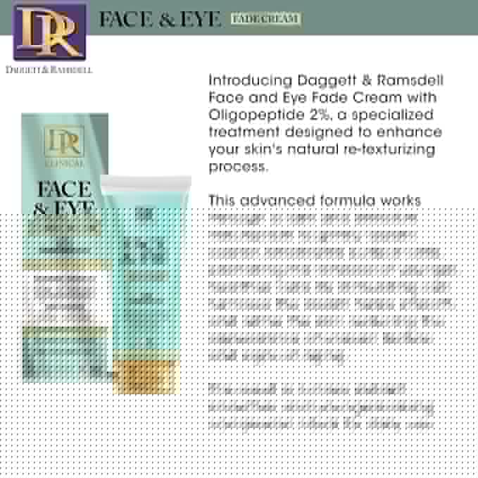 Daggett & Ramsdell Face and Eye Fade Cream with Oligopeptide 2% 4 oz. - Hyperpigmentation and Wrinkle Treatment, Safe for Sensitive Skin