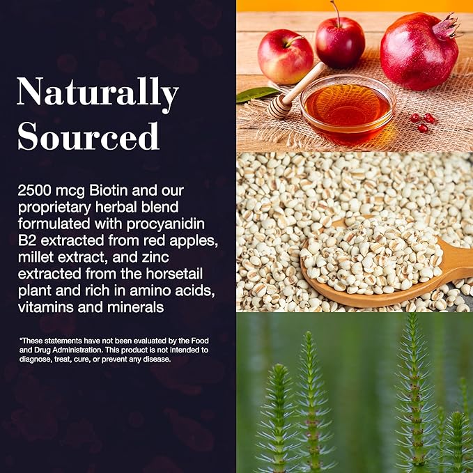 NEW NORDIC Hair Volume Gummies, 2500 mcg Biotin, Daily Hair Vitamins Supplement to Support Hair Skin & Nails, Vegan, 60 Count (Pack of 1)