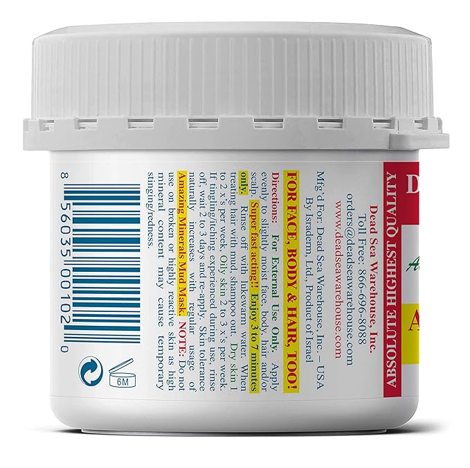 Dead Sea Warehouse – Amazing Minerals Mud Mask – 12.4 OZ – Dead Sea Mud Cleansing Mask – Mineral Rich – Helps Exfoliate, Purify, & Nourish Skin