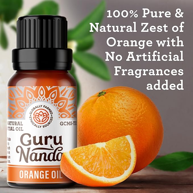 GuruNanda Orange Essential Oil (15mL) - 100% Pure & Natural - Undiluted - Premium Aromatherapy for Diffuser