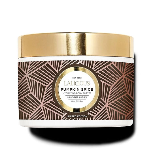 LaLicious Pumpkin Spice Body Butter - Hydrating Body Moisturizer with Shea Butter - No Parabens (8oz)