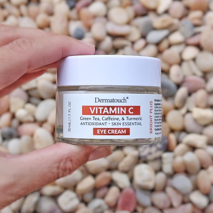 DERMATOUCH Vitamin C Eye Cream with Green Tea Caffeine & Turmeric, 1.7 fl oz - Made in America