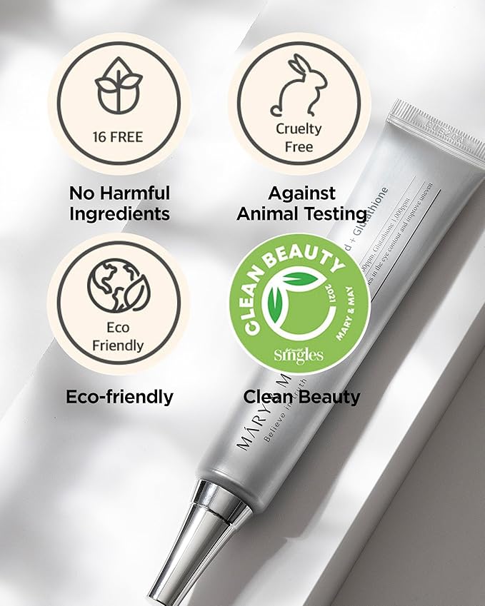 Mary&May Tranexamic Acid + Glutathione Eye Cream - Powerful Antioxidant, Reduces Dark Circles in the Eye, Improve Uneven Skin Tone with Vitamin C - Suitable for Morning and Night Use, 1.01 oz.