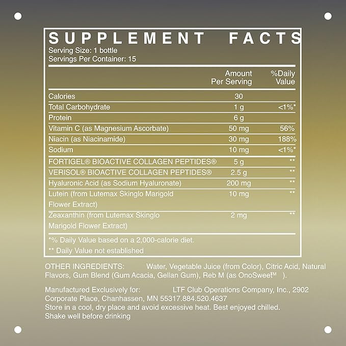 LTH Rewind Collagen Elixir - with Collagen Peptides, Hyaluronic Acid & Antioxidants - Supports Hair, Skin, Joint & Bone Health - Berry-Sorbet, 30 ml (15 Pack)