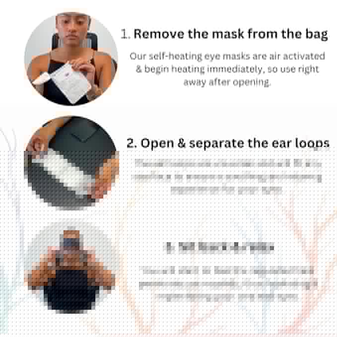 Self Heating Eye Mask - Steam Eye Mask for Dry Eyes, Soothing Relief, Stress Reduction - Disposable Warm Eye Compress Moist Heat