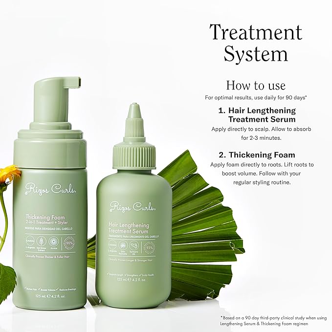 Rizos Curls Hair Lengthening Treatment Serum, Fortifies At Root for Healthy Scalp Microbiome Promoting Length, Supportes Longer Stronger Hair, 4.2 oz