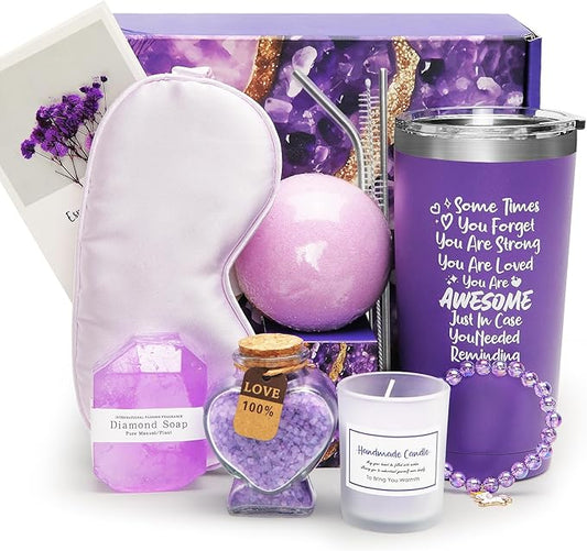 Birthday Gifts for Women, Get Well Soon Gifts, Relaxing Spa Care Package, Lavender Gift Box - Valentines, Mothers Day, Christmas Gifts for Women, Mom, Wife, Girlfriend, Friends, Sis