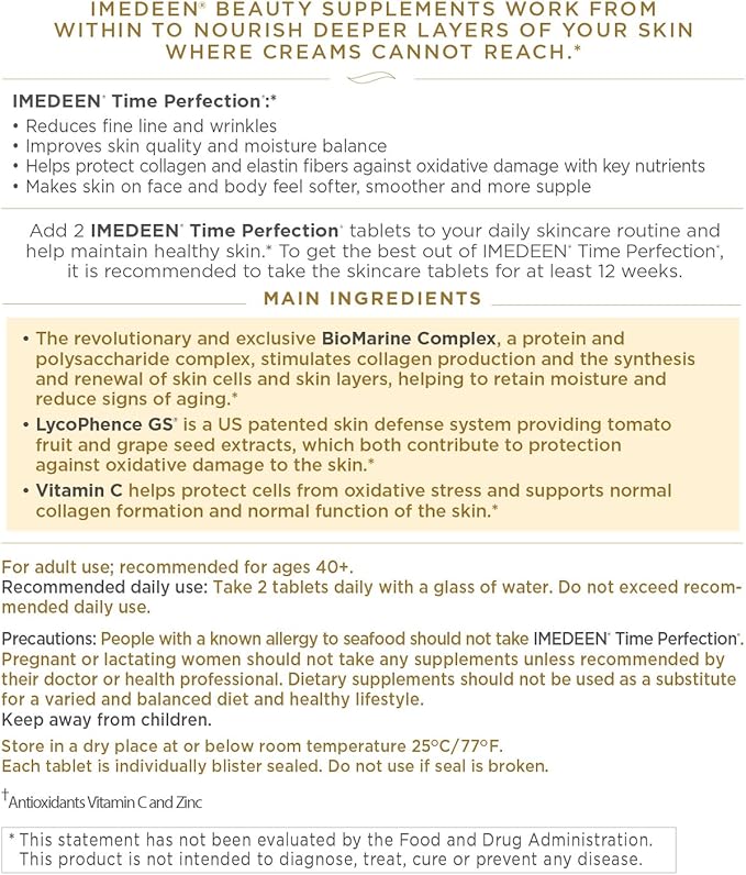 Imedeen Time Perfection (60 Count) Anti-Aging Skincare Formula Beauty Supplement- (One Month Supply)