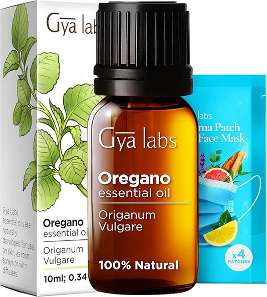 Gya Labs Oregano Essential Oil for Improved Self-Care - 0.34 Fl Oz - 100% Pure Natural Oregano Oil for Skin, Nails, Diffuser, Aromatherapy, DIY Candle Making - Fresh & Earthy Scent