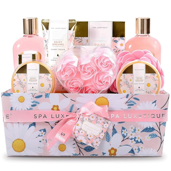 Spa Gift Baskets for Women, Spa Luxetique Bath Gift Set, 12pcs Relaxing Home Spa Kit for Women with Shower Gel, Bath Salt, Essential oil, Body Lotion, Hand Cream, Mothers Day Gifts for Mom