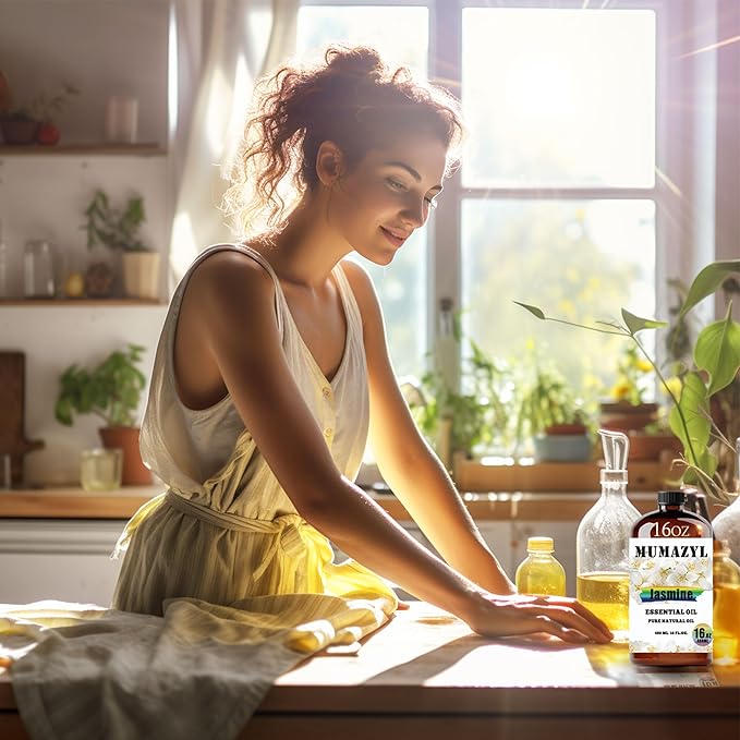 Jasmine Essential Oil, Jasmine Oil 16 Fl Oz 480ML for Diffuser Humidifier Yoga Cleaning DIY Candle Soap Making Essential Oils