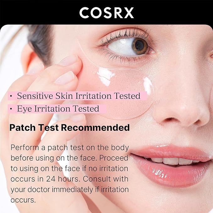 COSRX Under Eye Mask, Peptide Collagen Hydrogel Eye Patch for Puffy Eyes and Dark Circles, 60 Under Eye Patches, Korean Skin Care