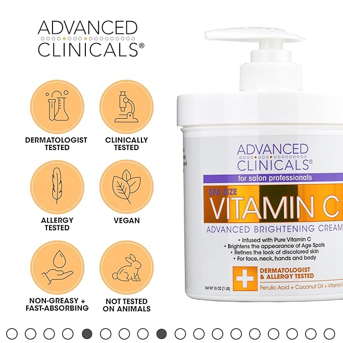 Advanced Clinicals Vitamin C Brightening Cream + Puffy Under Eye Brightening Serum Set