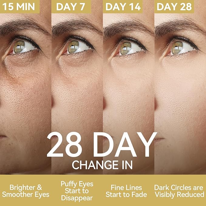 LANBENA Under Eye Patches (6 Pairs), Wrinkle-Reduce Essence(0.27 Fl.Oz), 24K Gold Full Around Gel Serum Mask, Puffy Undereye Treament, Fine Lines, Refresh, Hydrate| Paraben free, Eye Skin Care