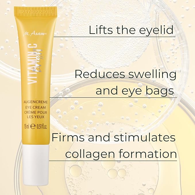M. Asam VITAMIN C BRIGHT Eye Cream (0.5 Fl Oz) - Dark Circle Eye Treatment, Anti-Aging Eye Cream, Hydrating Vitamin C Eye Care for dry skin