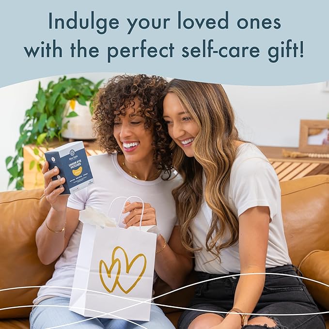 Blue Oasis Under Eye Patches for Puffy Eyes and Dark Circles - 20 Pairs Brightening 24K Gold Eye Mask, Hyaluronic Acid and Collagen Eye Care Gel Pads, Relaxing Self Care and Home Spa Gifts for Women