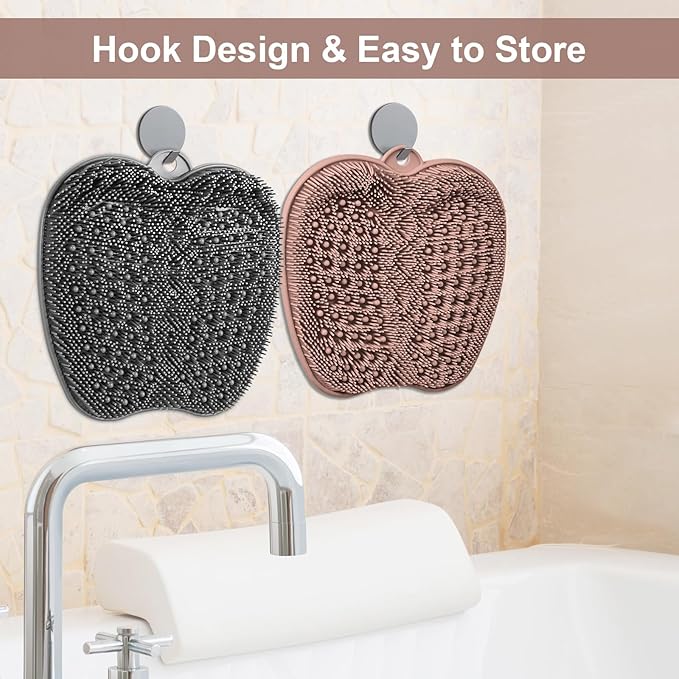 BESKAR 2Pack Shower Foot Scrubber Mat, Foot Scrubbers for Use in Shower, Cleaning & Exfoliating Your Feet No Bend