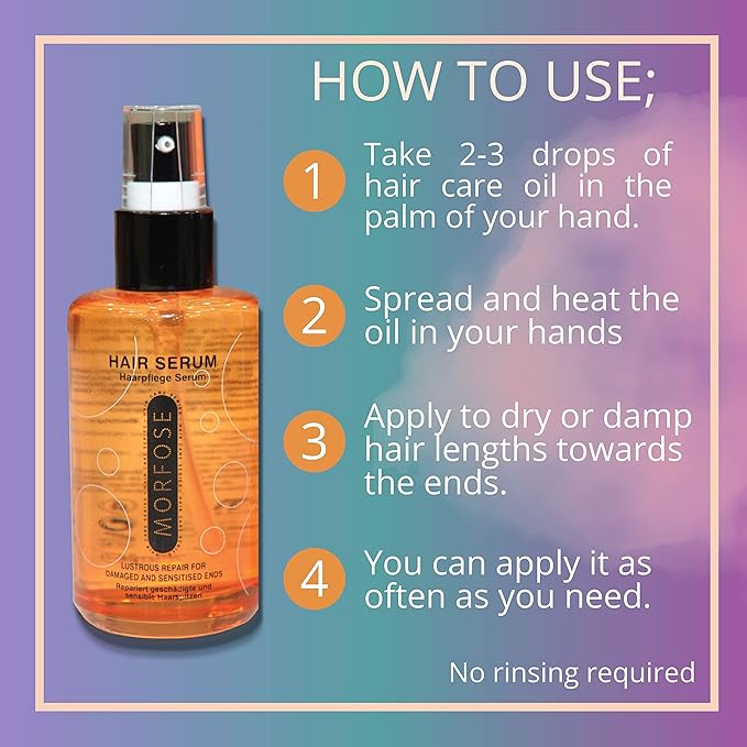 Morfose Anti Frizz Hair Serum to Eliminate Frizz, Lock In Moisture, and Restore Shine, Prevent Split Ends and Dry Damage, Smoothing Serum for Hair, Silky Softness Hair, Shine and Radiance, 75 mL