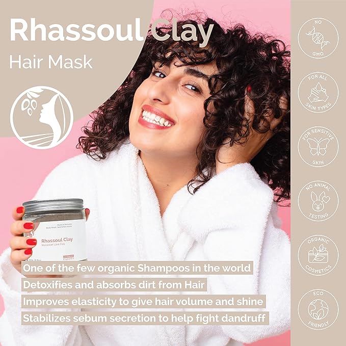 Fatima's Garden Rhassoul Clay - Natural Detox Clay for Skin & Hair, 150g