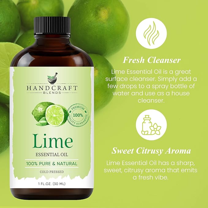 Handcraft Blends Lime Essential Oil - 1 Fl Oz - 100% Pure and Natural - Premium Grade Essential Oil for Diffuser and Aromatherapy
