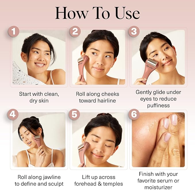 Kitsch Ice Roller for Face - Stainless Steel Ice Face Rollers for Women - Soothes Facial Puffiness, Sore Muscles, and Headaches | Self Care Gifts for Women - Terracotta