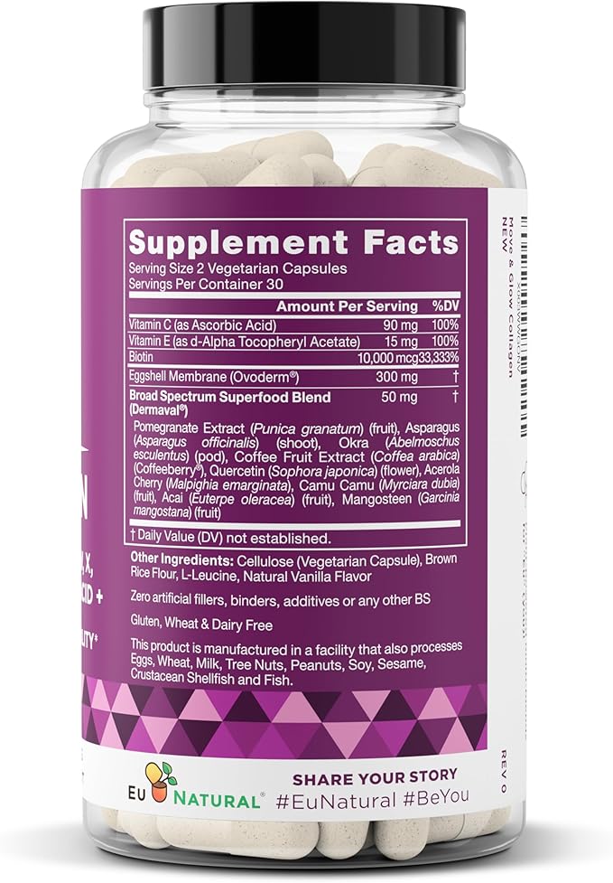 Move & Glow Collagen Pills and Regulate MAX Powder Bundle - Vegetarian Collagen Support for Skin, Joints + Myo-Inositol D-Chiro Inositol for Hormone Balance - 60 Capsules + 60 Servings Inositol Powder