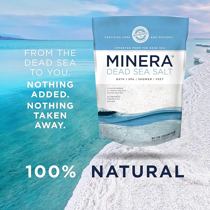 Minera Dead Sea Salt - 57 lbs. Fine Grain Bulk (Qty. 3 x 19 lb. Bags) Bulk BagS, Easily Dissolving Dead Sea Salts for Soaking & Bathing, Skin Nourishing Fine Sea Salt, Unscented